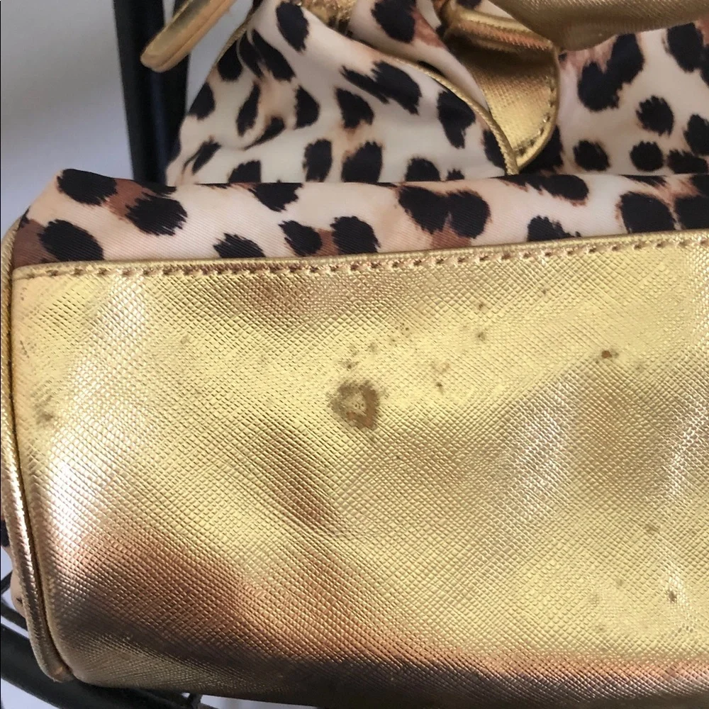 Y2k Victoria's Secret Leopard Print Satchel with Gold Accents